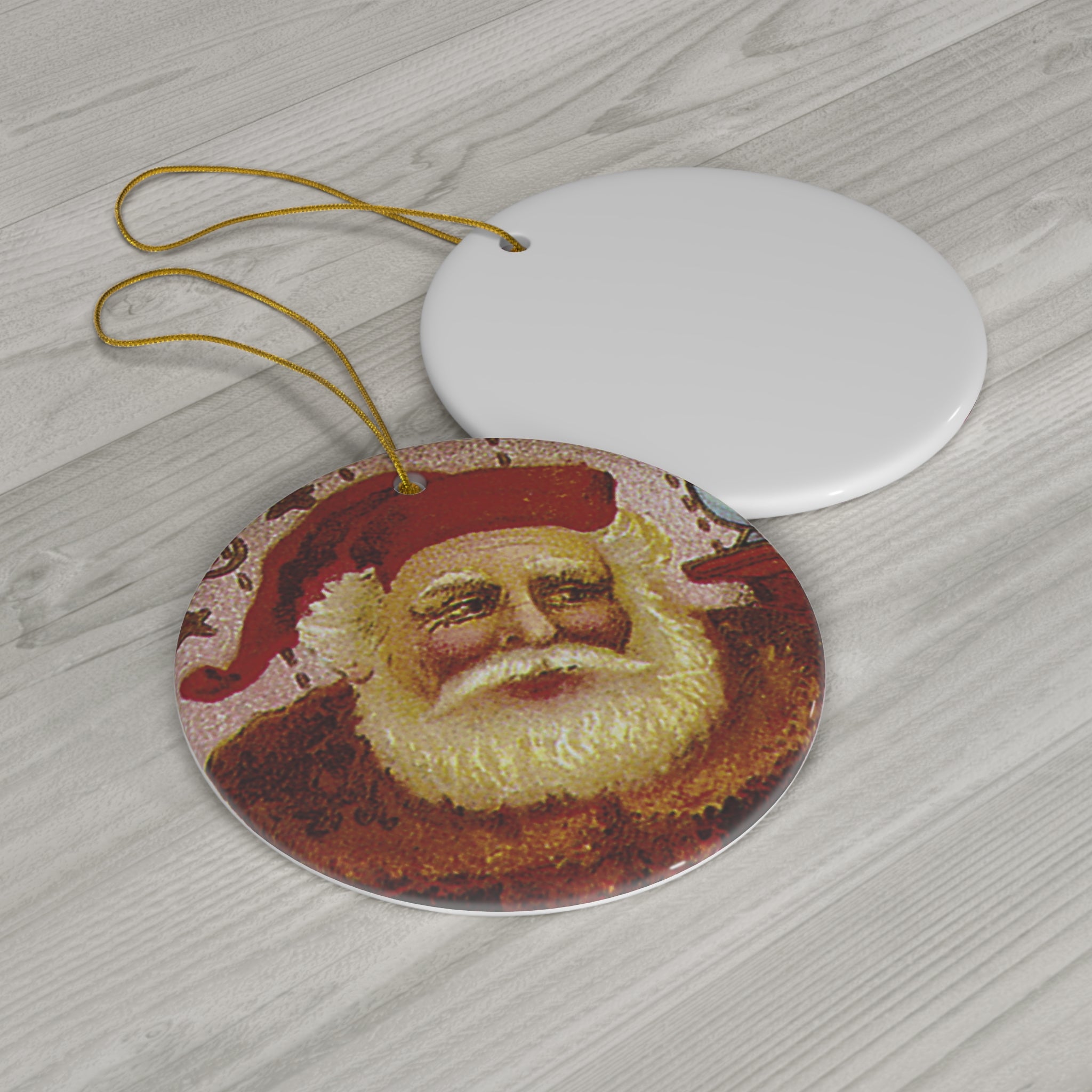 Santa Ceramic Disc Ornament       Item #219099