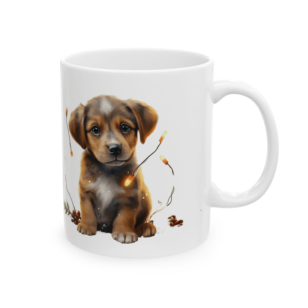 Autumn Puppy Ceramic Mug — Cute Dog Coffee Cup 11oz   Item #198237