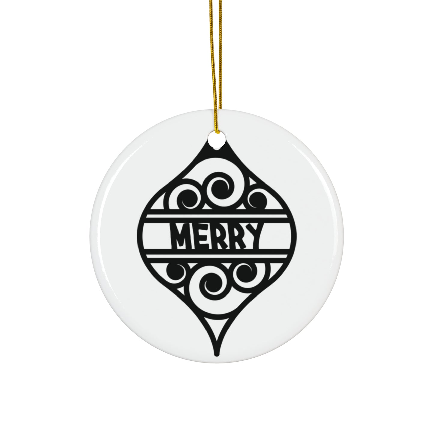 Merry Ceramic Disc Ornament      Item #6521953