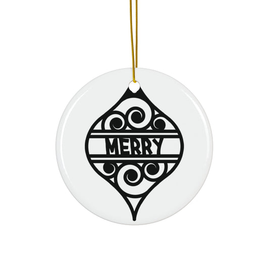 Merry Ceramic Disc Ornament      Item #6521953