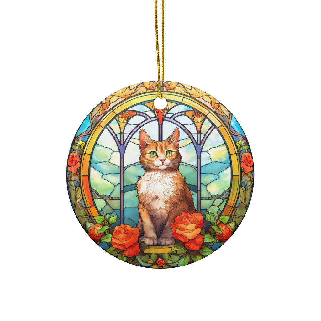 Cat Ceramic Disc Ornament         Item #8685523 - Buckshot's Bargain Barn