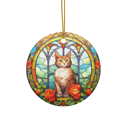 Cat Ceramic Disc Ornament         Item #8685523 - Buckshot's Bargain Barn