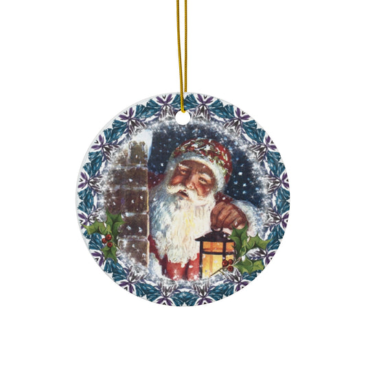 Santa Ceramic Disc Ornament       Item #7594781