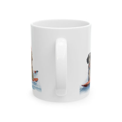Festive Dogs Skiing Ceramic Mug 11oz  Item #239618