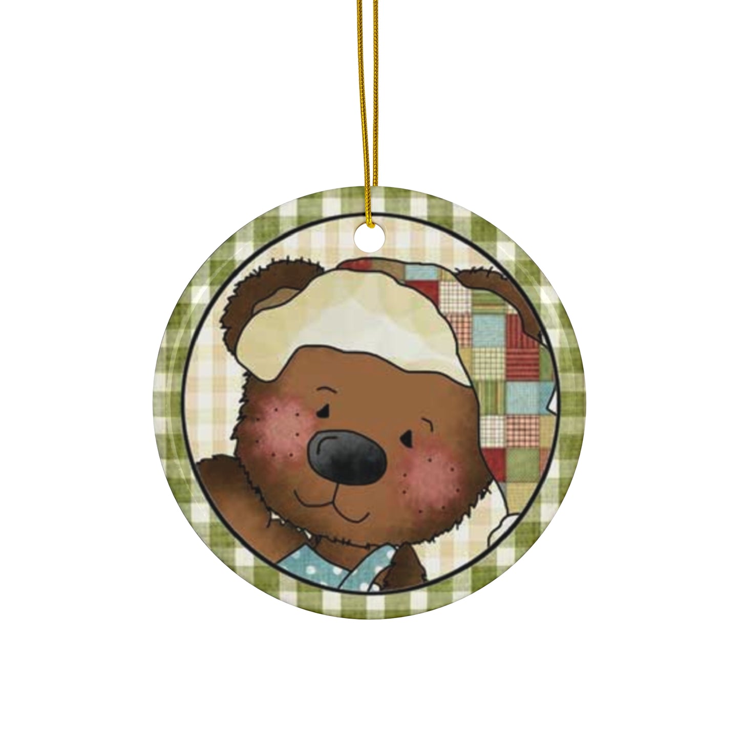 Bear Ceramic Disc Ornament       Item #707656