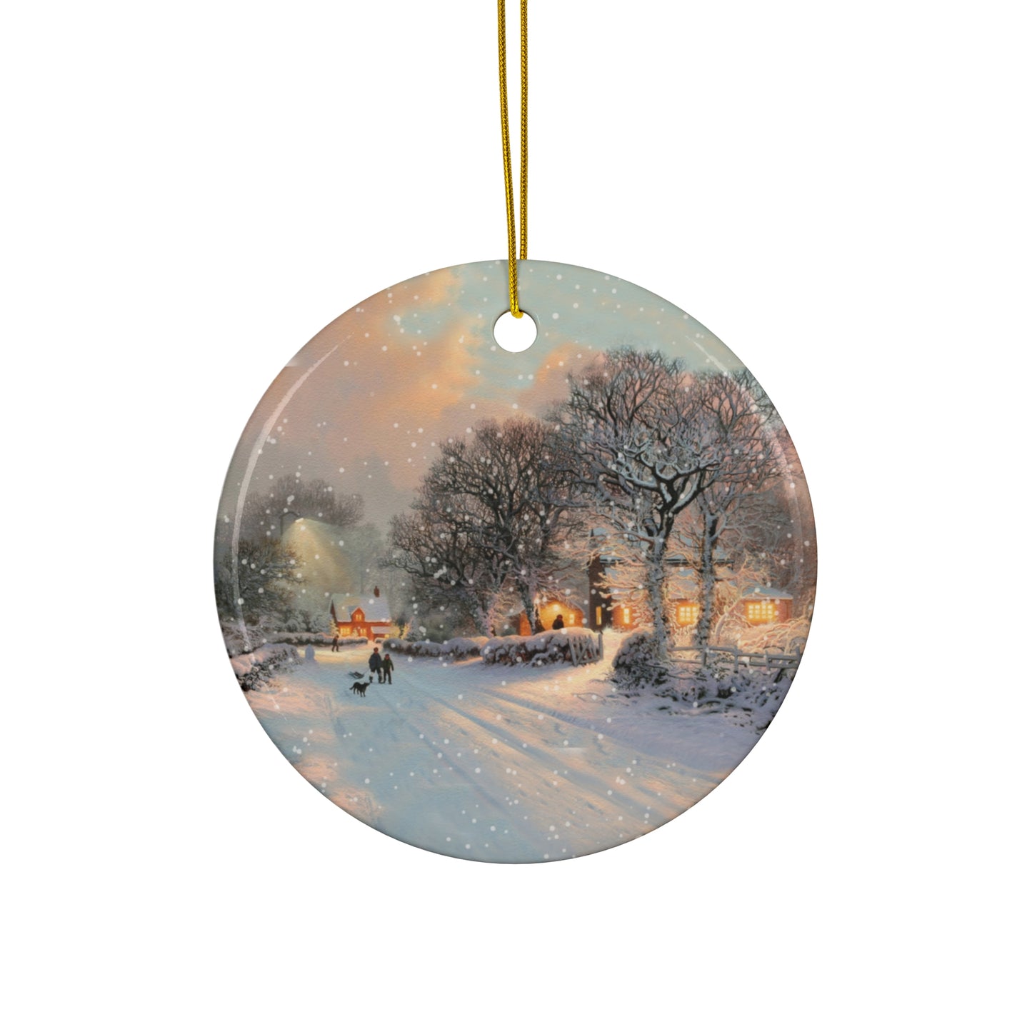 Winter Scene Ceramic Disc Ornament      Item #1870024