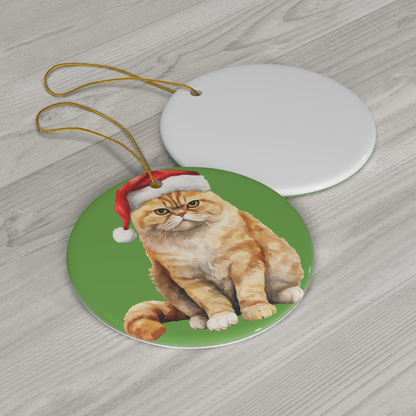 Ceramic Ornament - Exotic Shorthair Xmas Cat    Item #1061553