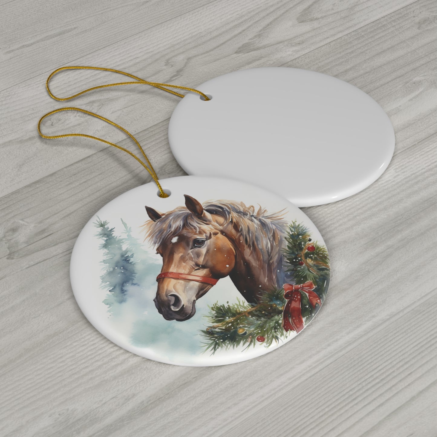 Ceramic Ornament - Country Christmas Horse    Item #2872092