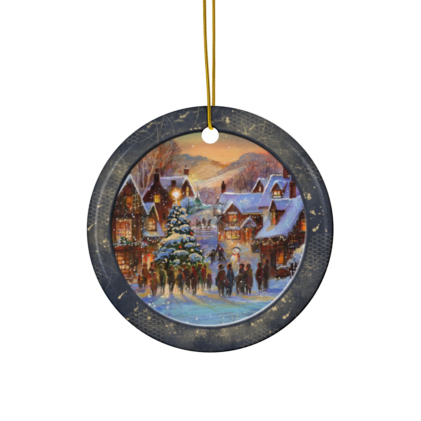 Winter Scene Ceramic Disc Ornament      Item #4778058