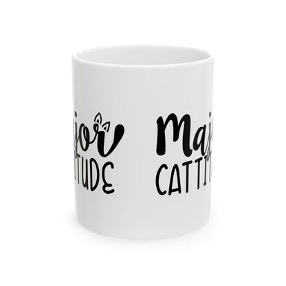 Major Cattitude Ceramic Mug — Funny Cat Lover Coffee Cup 11oz   Item #551276