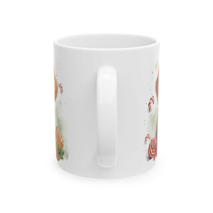 Christmas Puppy Candy Cane Ceramic Mug 11oz  Item #31337