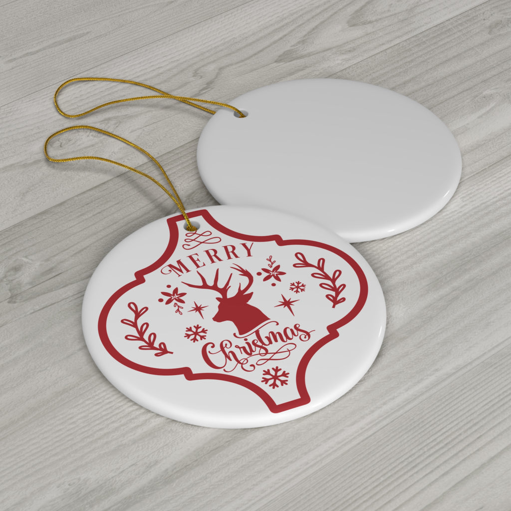 Merry Christmas Ceramic Disc Ornament          Item #1849184