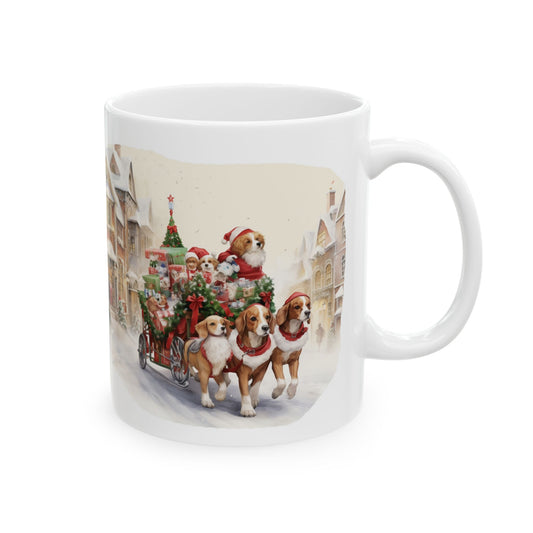 Festive Christmas Village Ceramic Mug with Dogs 11oz  Item #110444