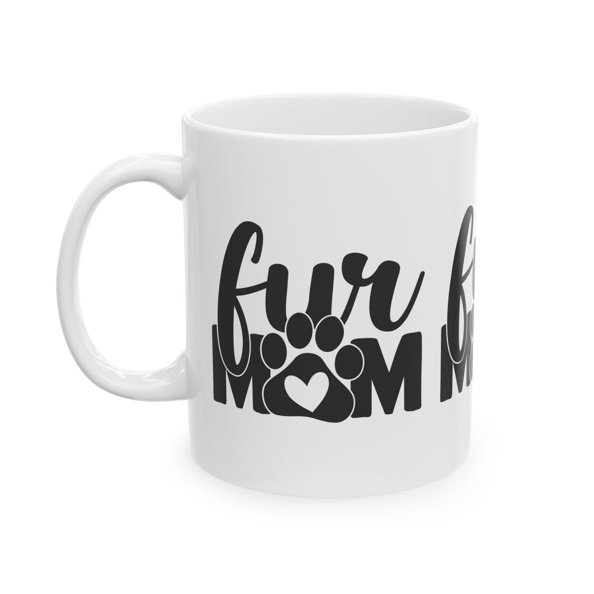 Cat/Dog Mom Paw Print Ceramic Mug – "Fur Mom" Coffee Cup 11oz   Item #547552