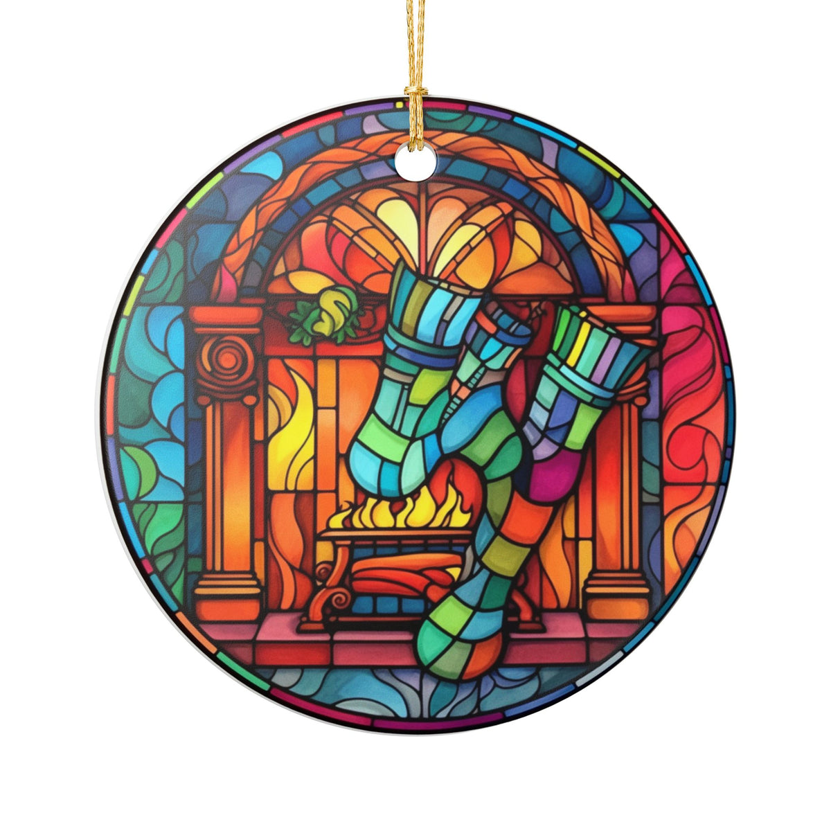 Stained Glass Saxophone Ceramic Ornament   Item #273259