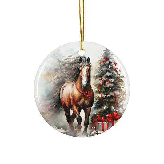 Ceramic Ornament - Country Christmas Horse    Item #4415932