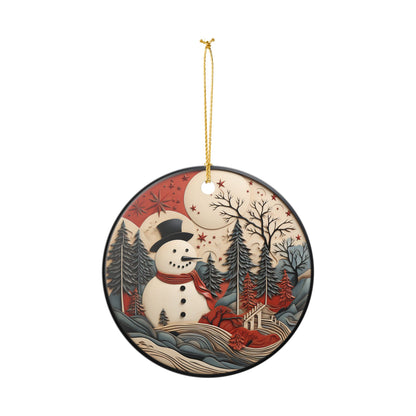 Snowman Winter Wonderland Ceramic Ornament   Item #132721