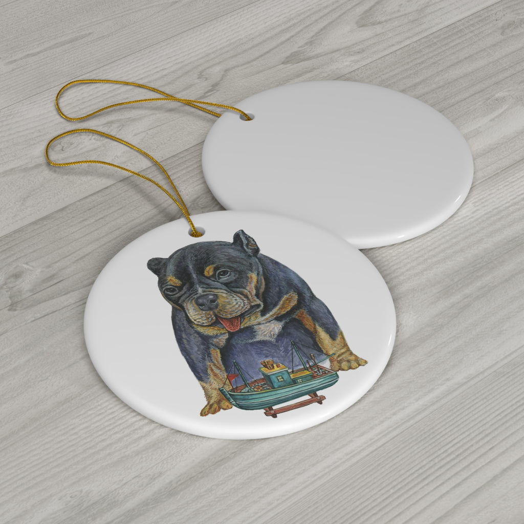 Dog Ceramic Disc Ornament        Item #327256