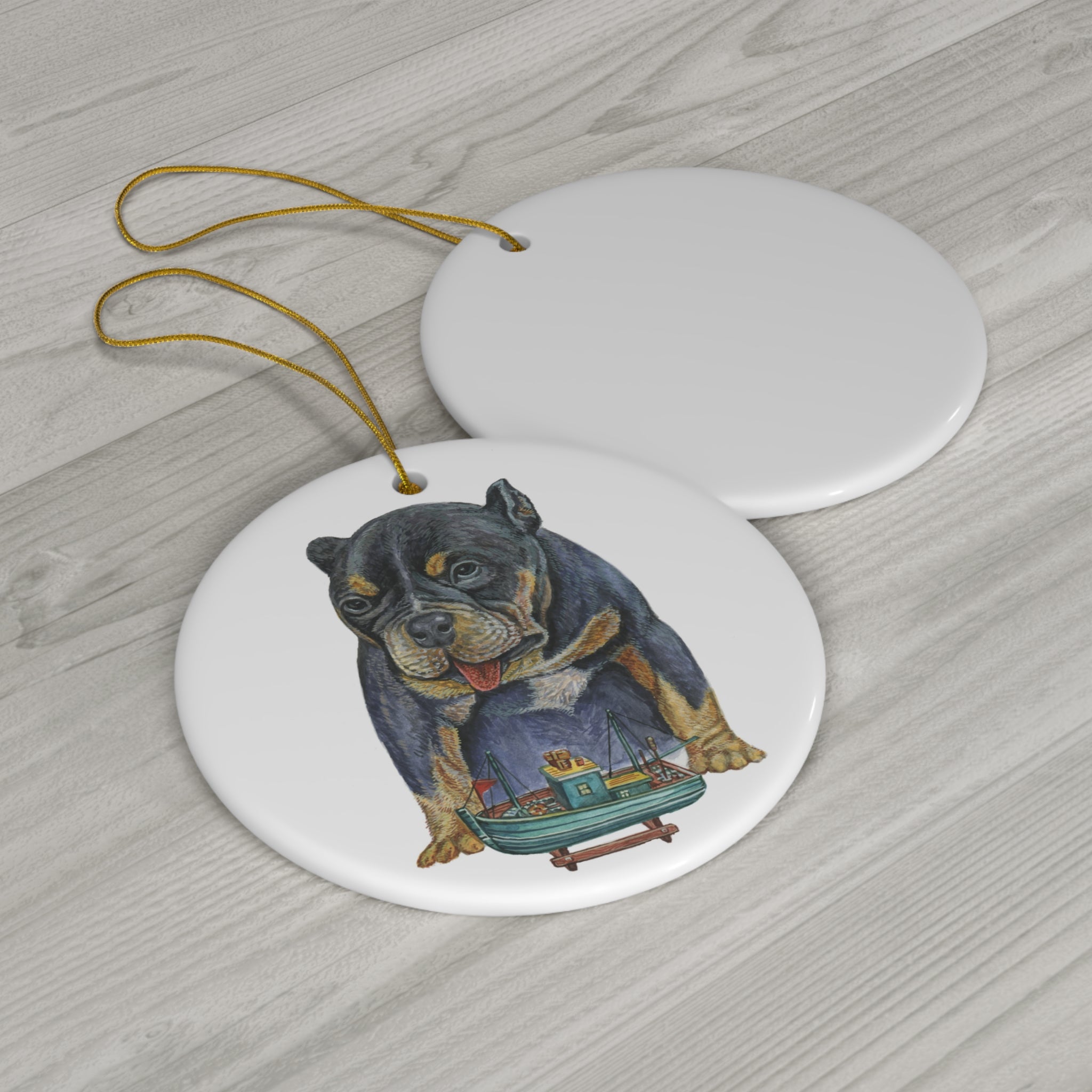 Dog Ceramic Disc Ornament        Item #327256