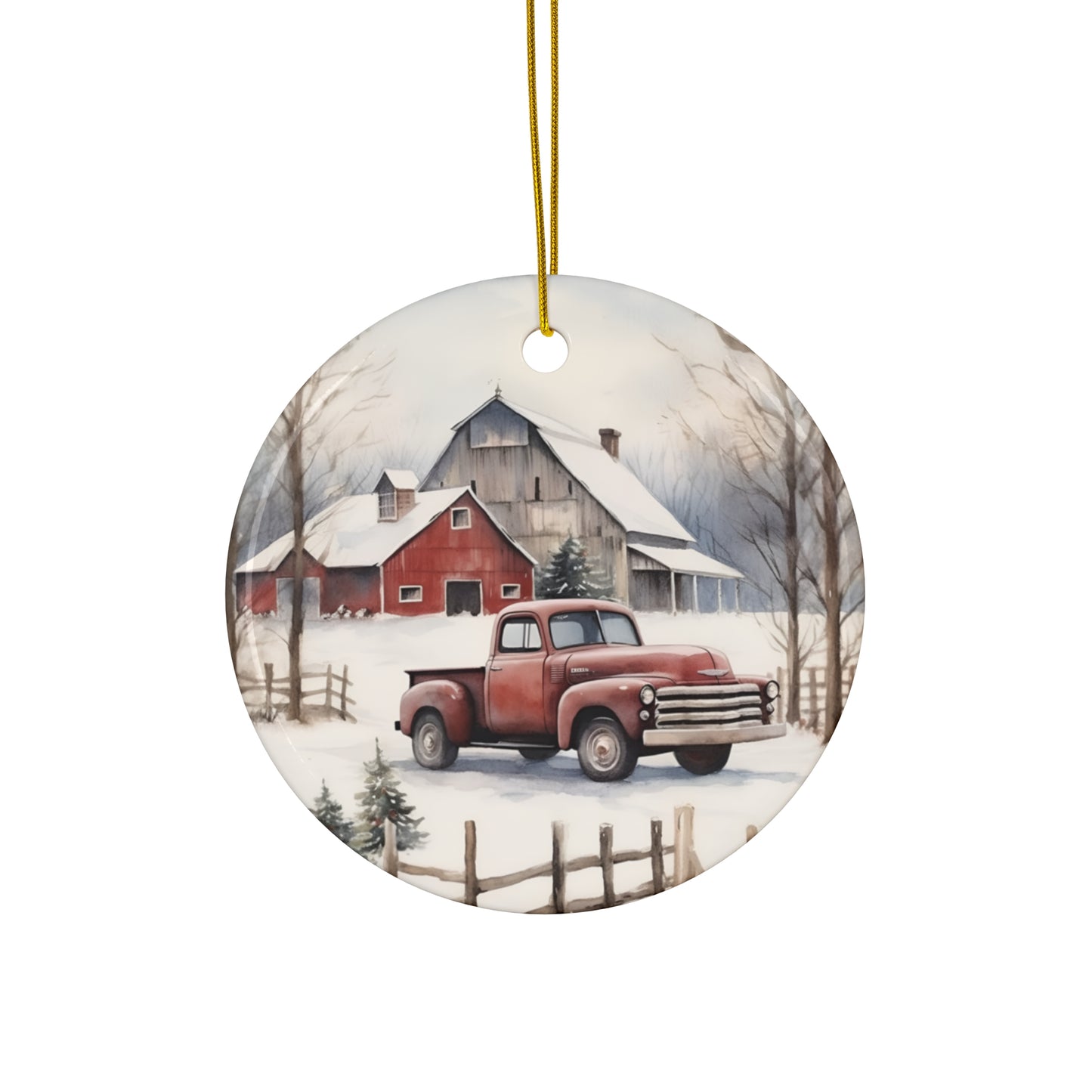 Red Truck Ceramic Ornament      Item #5791748