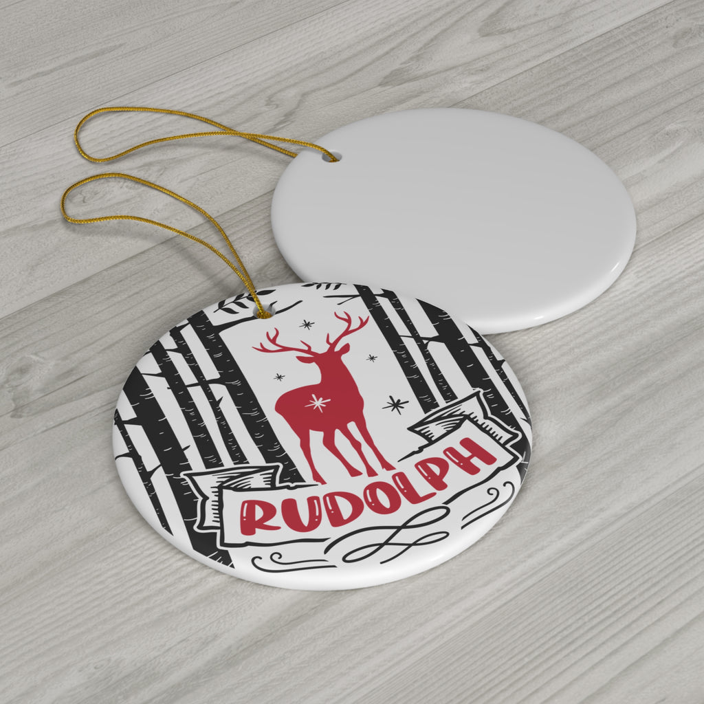 Rudolph Ceramic Disc Ornament         Item #3339952