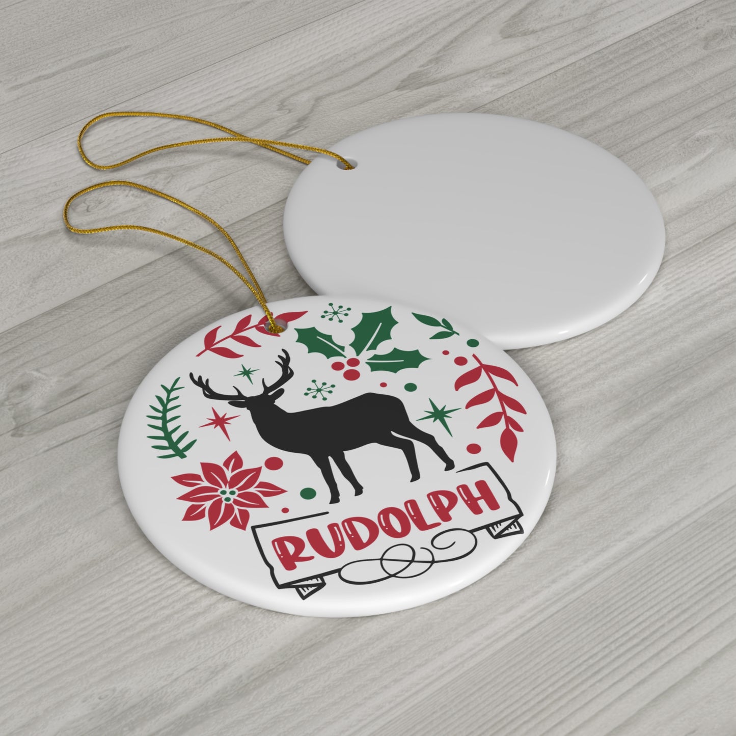 Rudolph Ceramic Disc Ornament          Item #6304941