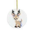 Floral Deer Ceramic Disc Ornament        Item #3835145 - Buckshot's Bargain Barn