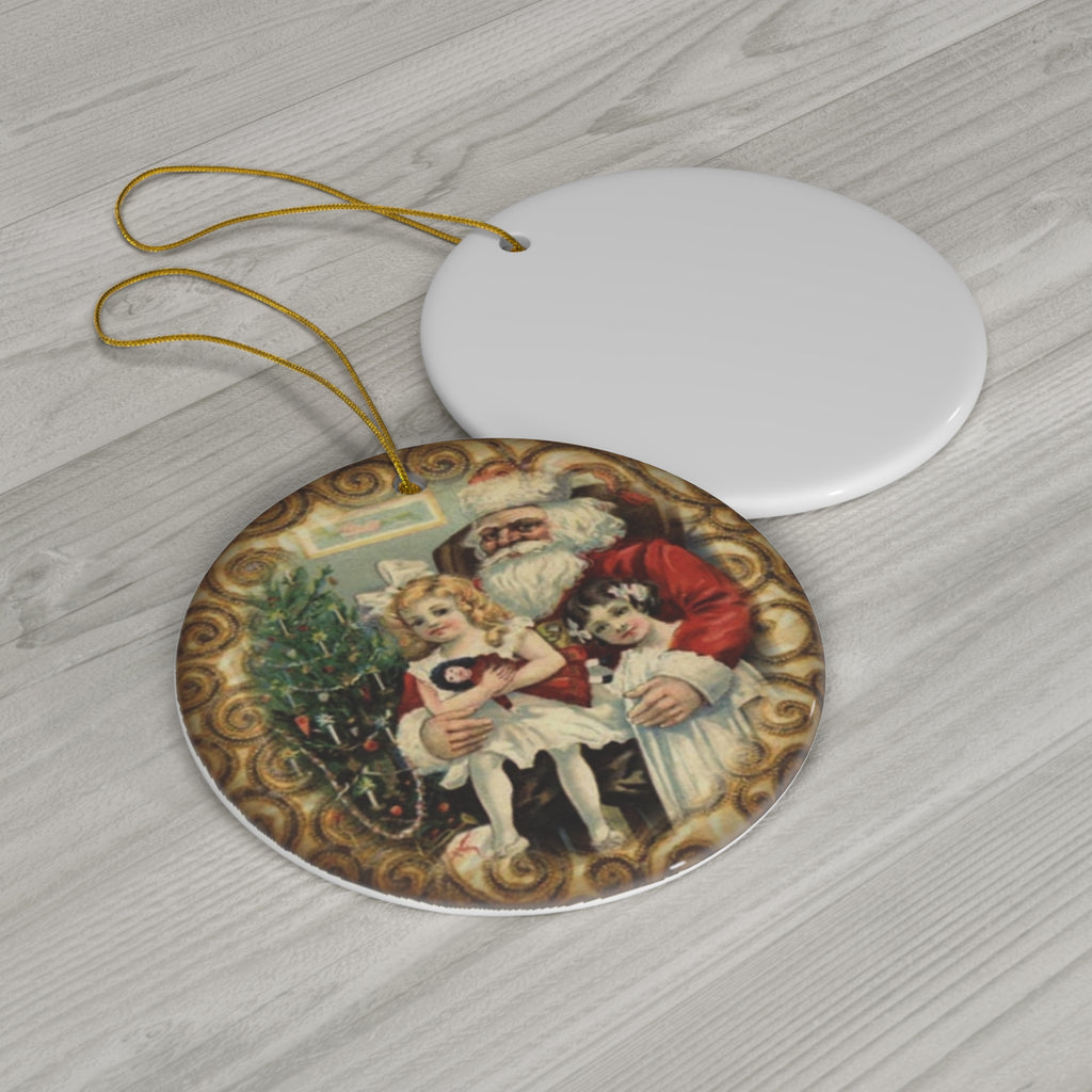 Santa Ceramic Disc Ornament           Item #8032157
