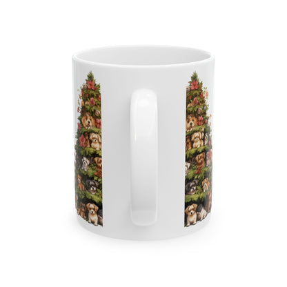 Christmas Golden Retriever Mug – Cute Puppy in Santa Hat Ceramic Coffee Cup 11oz  Item #672314