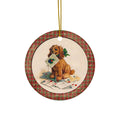 Christmas Dogs Ceramic Disc Ornament           Item #9985033