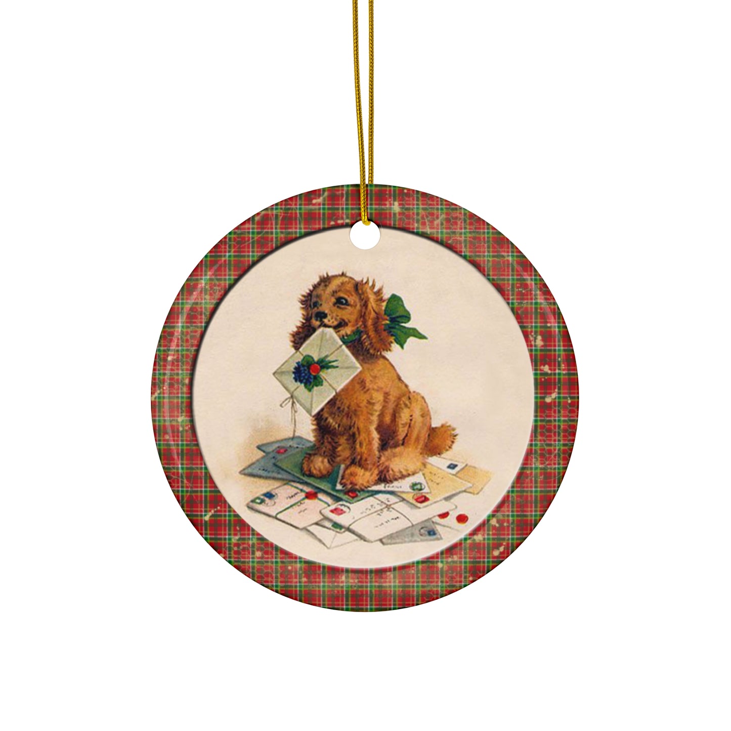 Christmas Dogs Ceramic Disc Ornament           Item #9985033