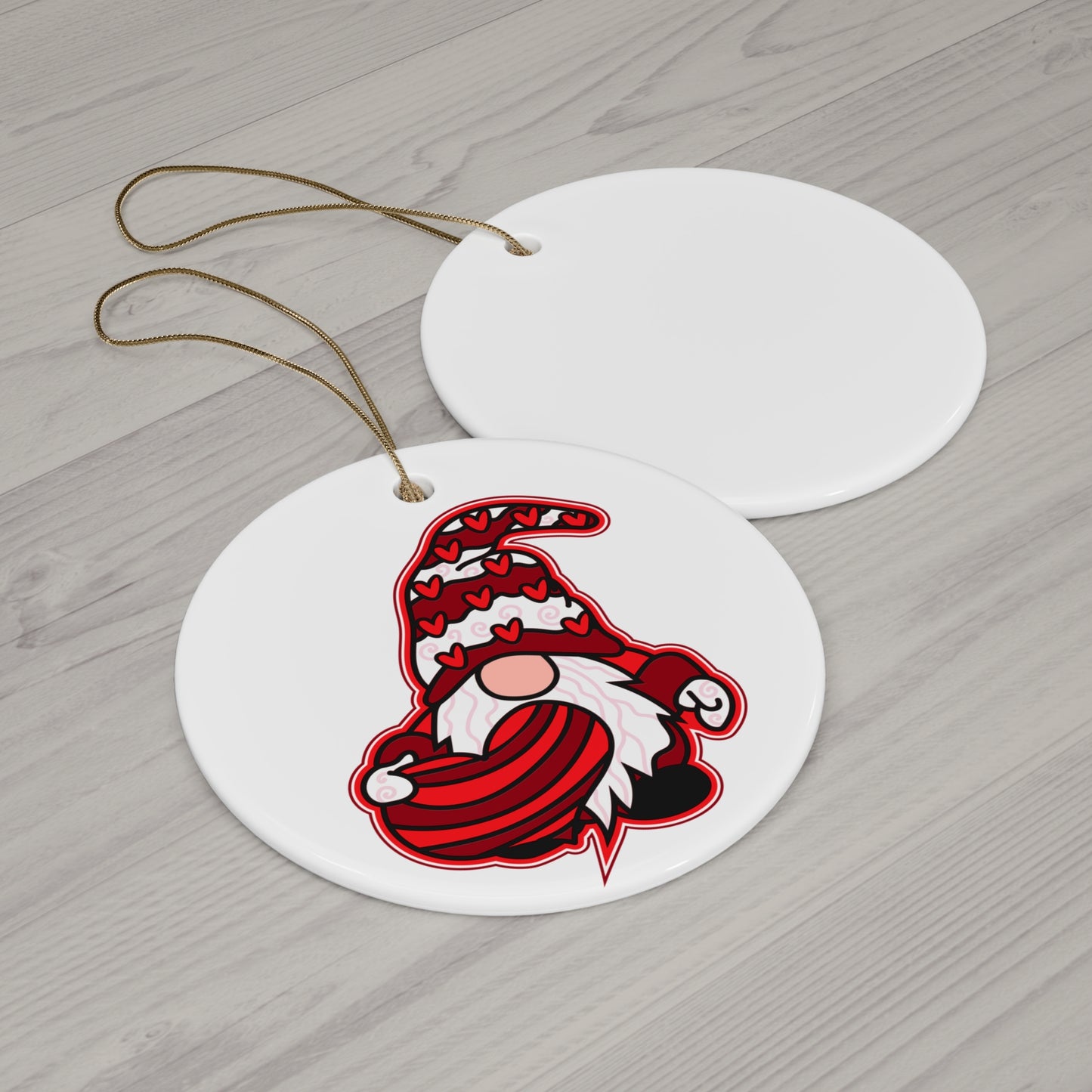 Gnome Ceramic Disc Ornament     Item #937745