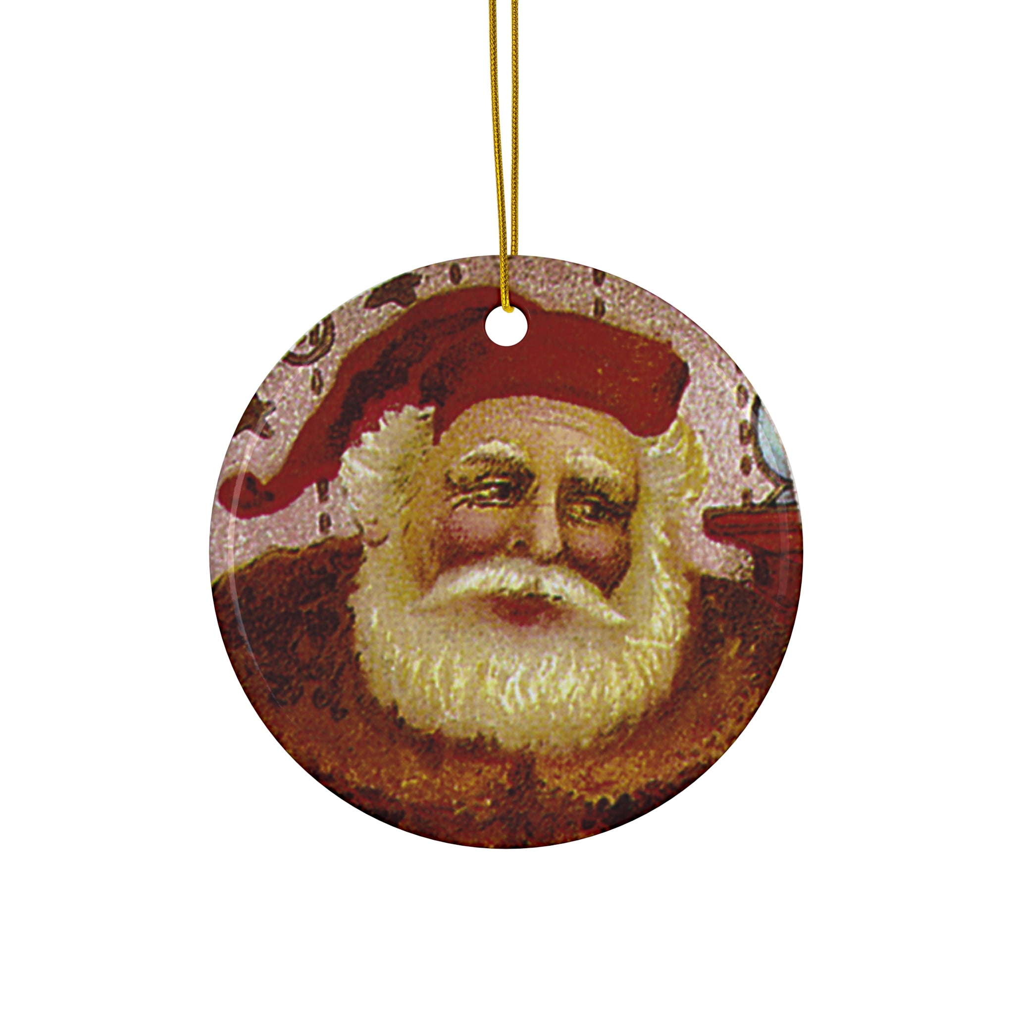 Santa Ceramic Disc Ornament       Item #219099