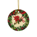 Wreath Flower Ceramic Disc Ornament         Item #7689999 - Buckshot's Bargain Barn