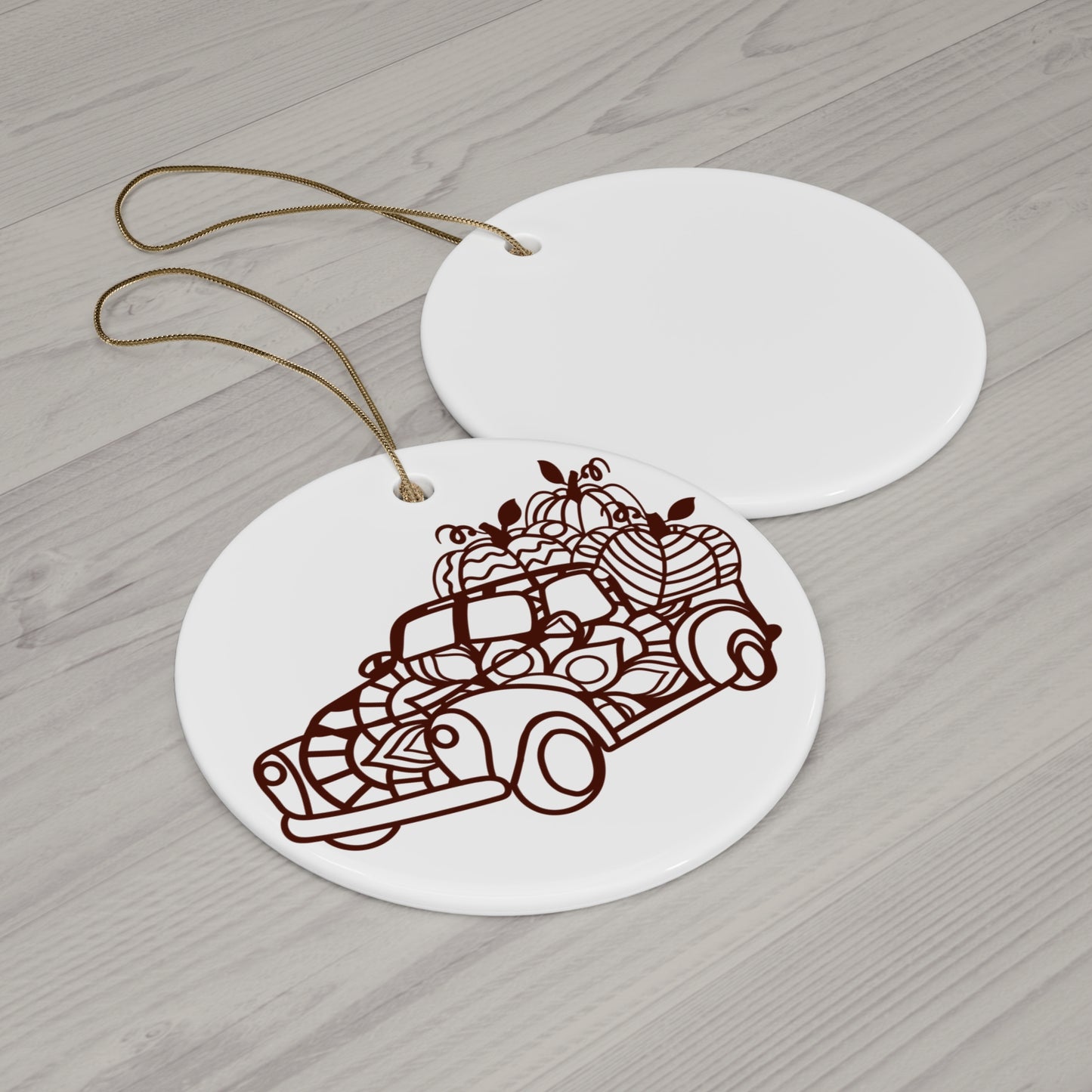 Thankful Truck Ceramic Disc Ornament      Item #6466258