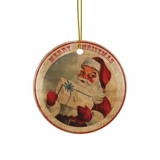 Santa Ceramic Disc Ornament         Item #504414