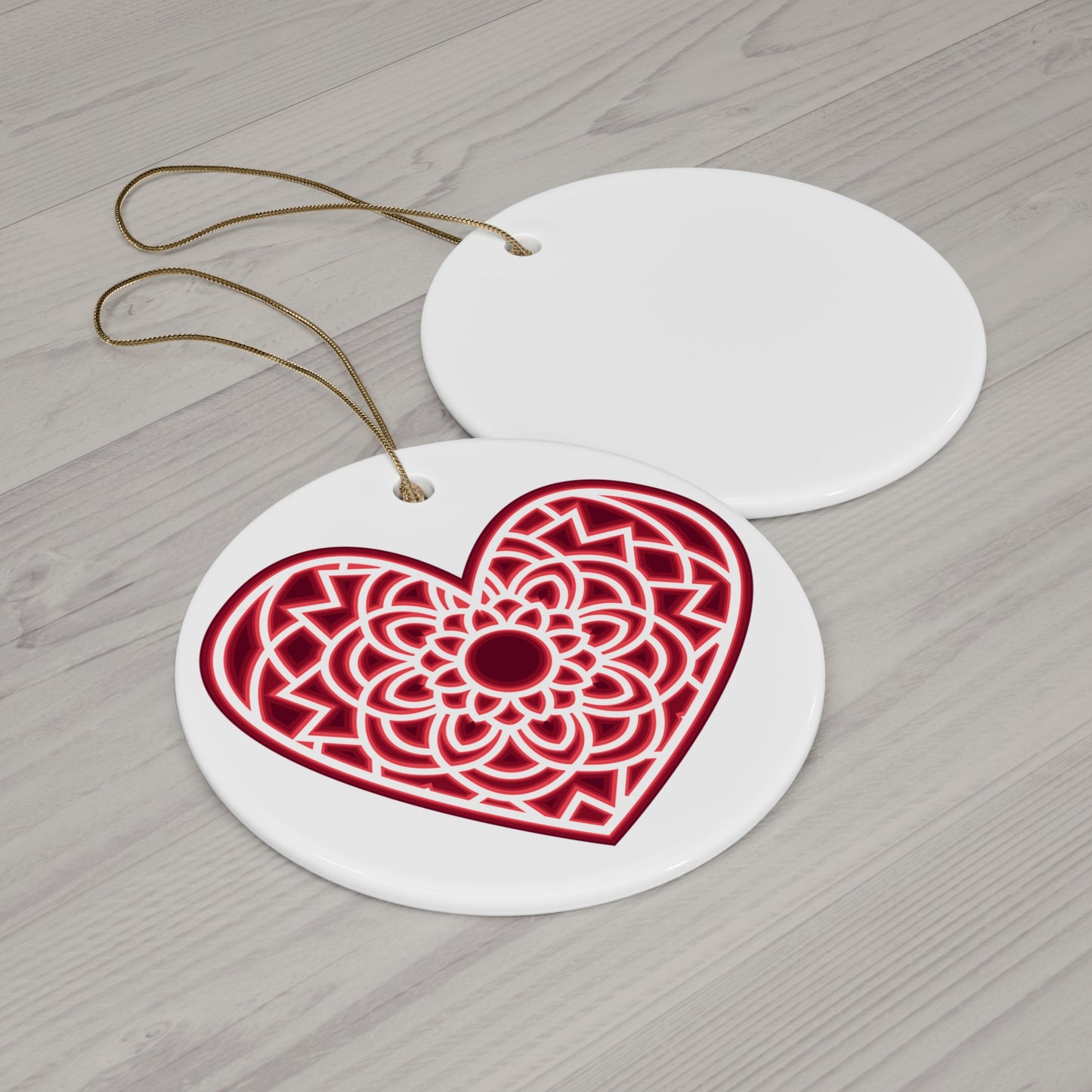 Heart Ceramic Disc Ornament    Item #4820269