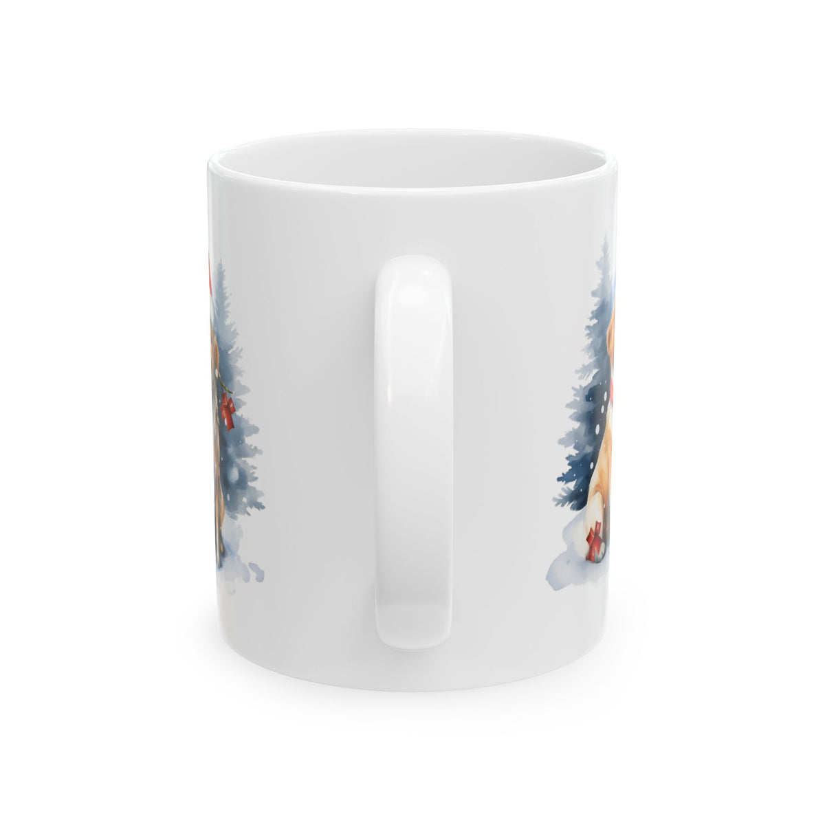 Christmas Dogs With Santa Hat Ceramic Mug 11oz  Item #661943