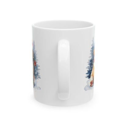 Christmas Dogs With Santa Hat Ceramic Mug 11oz  Item #661943