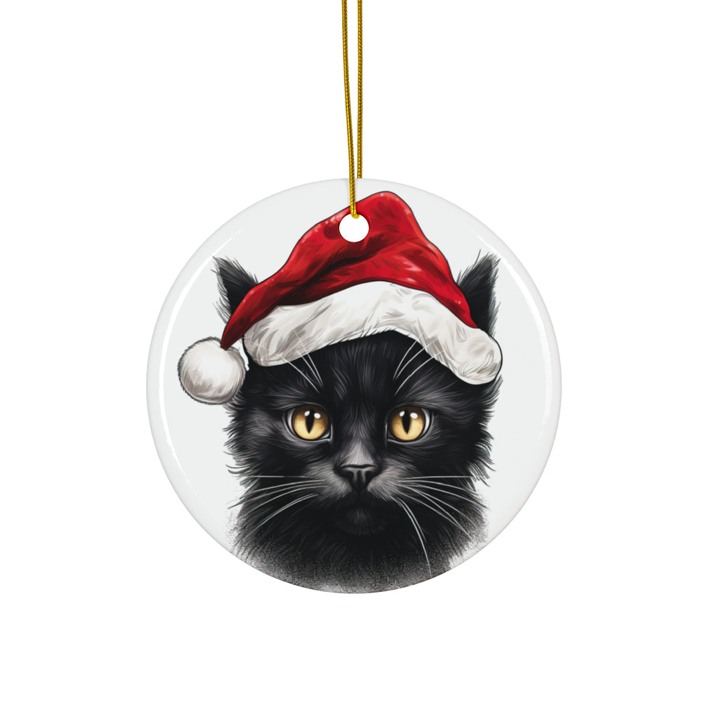 Chantilly Tiffany Cat With Santa Hat Ceramic Ornament      Item #905224 - Buckshot's Bargain Barn
