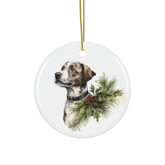 Christmas Dog Ceramic Disc Ornament               Item #868569