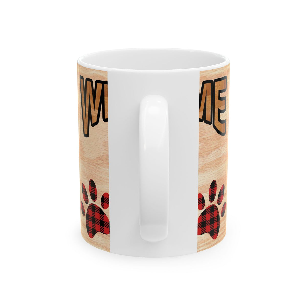 Welcome Dog Mug – Cute Paw Print Ceramic Coffee Cup 11oz    Item #324017