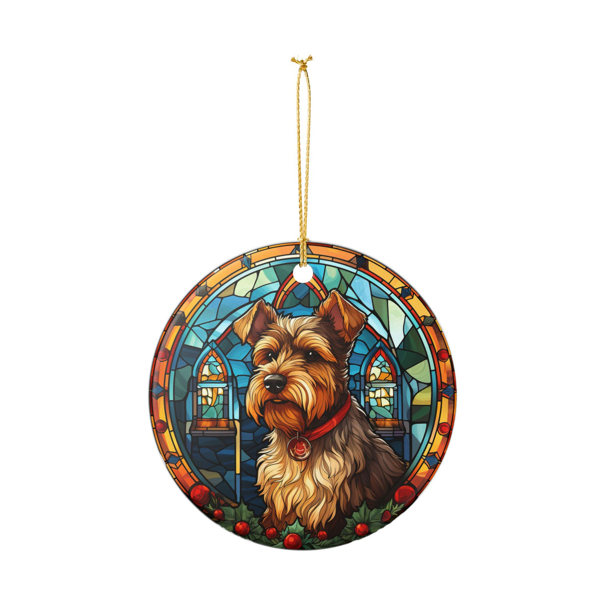 Airedale Terrier Dog Christmas Ceramic Ornament Item #658247