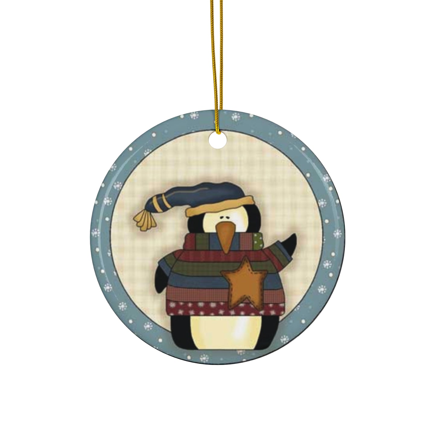 Penguin Ceramic Disc Ornament       Item #4117225