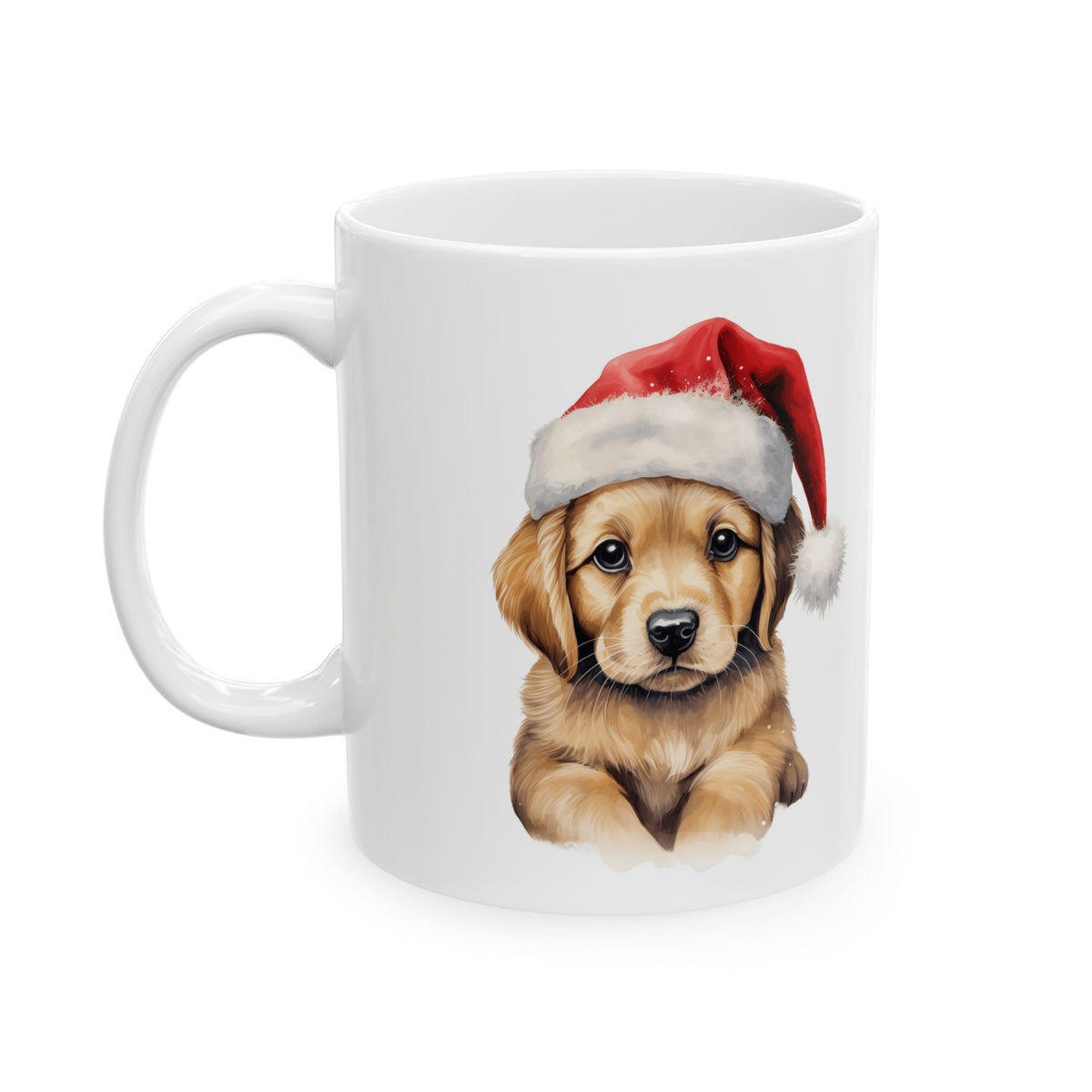 Christmas Dog with Santa Hat Christmas Mug 11oz   Item #16237