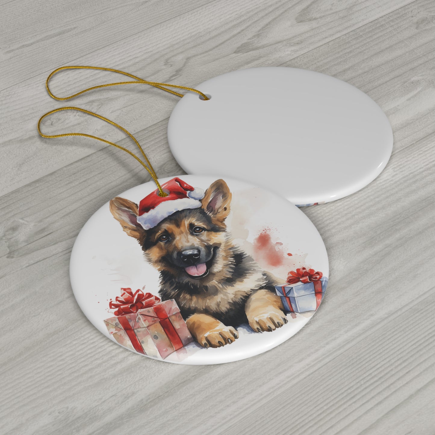 Ceramic Ornament - German Shepherd Christmas     Item #5850569