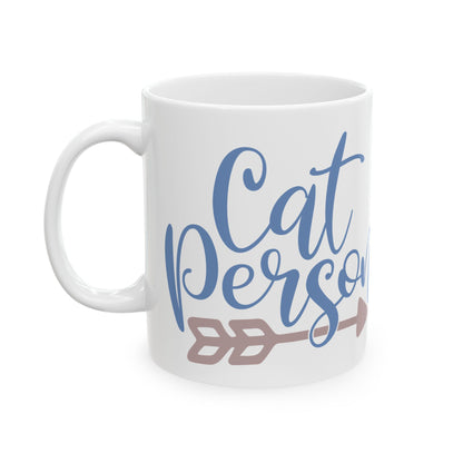 Coffee Lover Ceramic Mug – Cat Person Design, 11oz    Item #257151