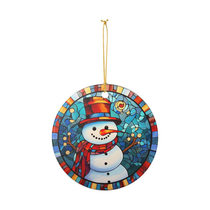 Stained Glass Snowman Christmas Ornament   Item #568132