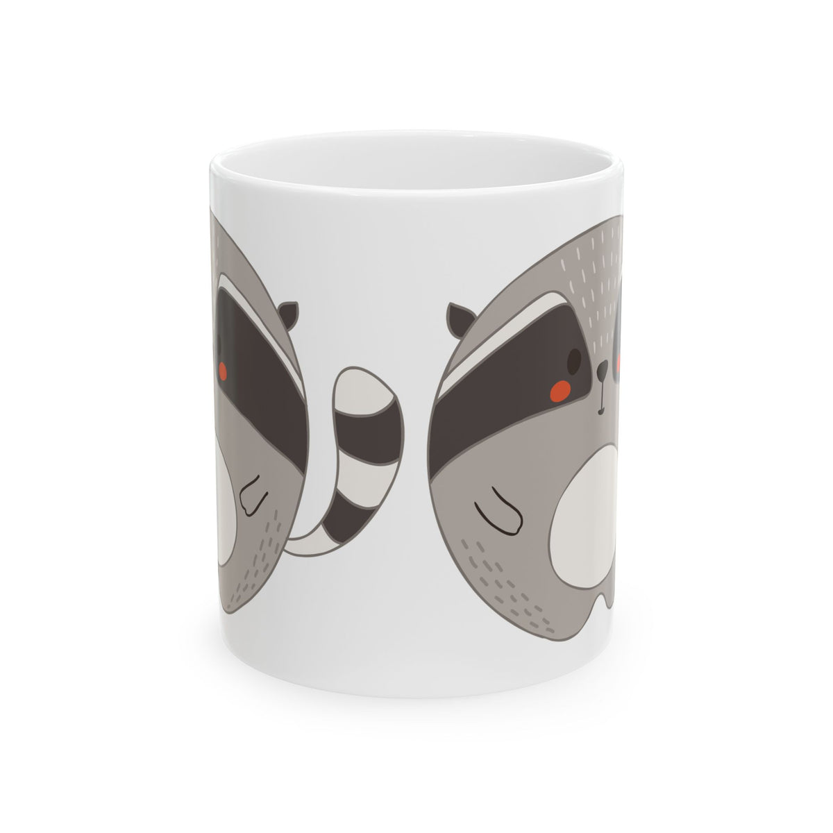 Cute Raccoon Ceramic Mug – Adorable Cartoon Animal Coffee Cup 11oz    Item #166582