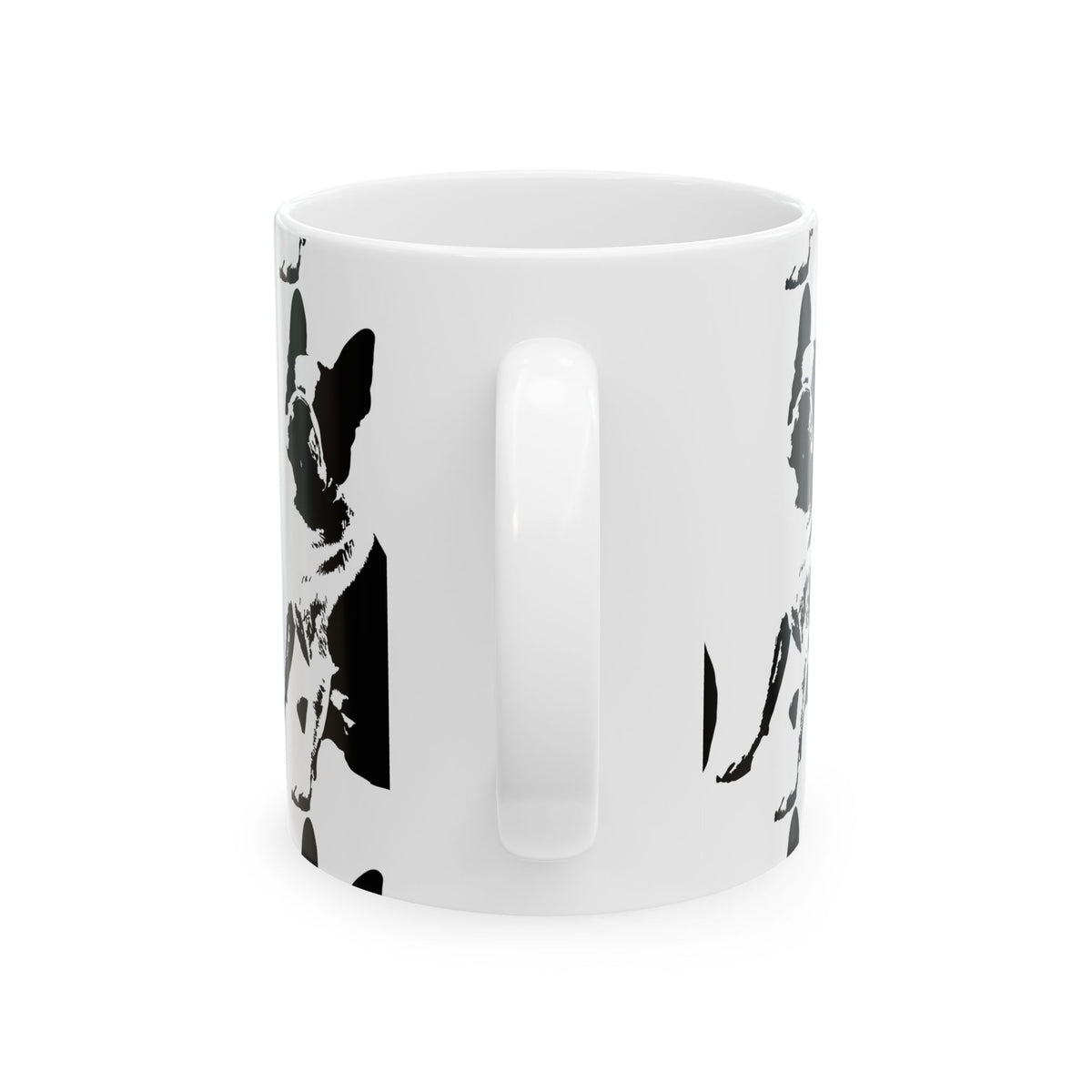 Boston Terrier Ceramic Mug — Black & White Dog Pattern, 11oz  Item #421803